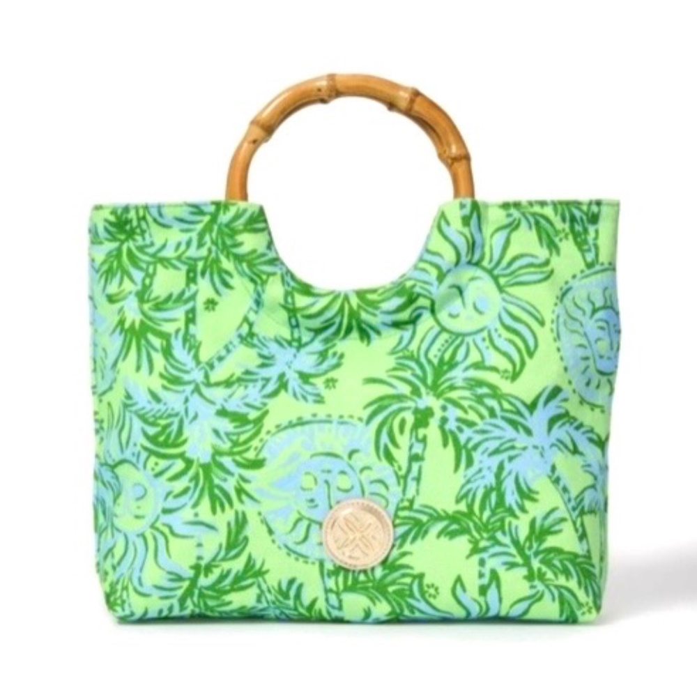 $118 Lilly Pulitzer Bamboo Bag in Cool Mint Catchin Rays - New